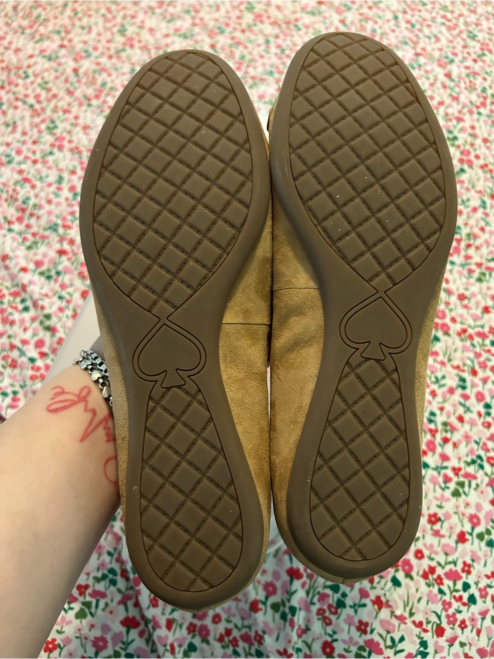 kate spade Tan Suede Flats with Gold Chain Accent - Picture 5 of 5